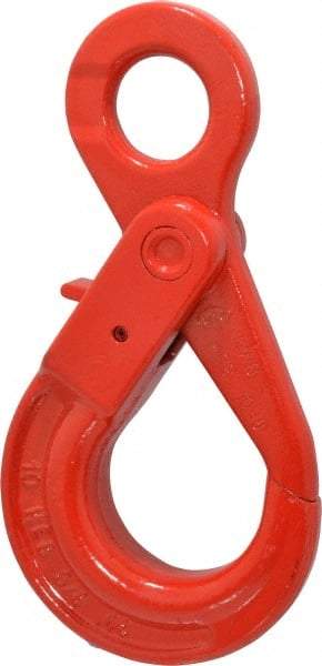 Pewag - 7,100 Lb Capacity, Chain Grade 80, Alloy Steel Eye Hook - 6-13/16" Reach, 1-3/8" Eye ID, 3/8" Chain Diam, Dacromet - Industrial Tool & Supply