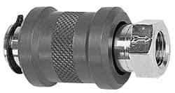 Legris - 1/8" Pipe, FBSPP x FBSPP, Nickel Plated Brass Standard Slide Valve - 230 Max psi, Anodized Aluminum Sleeve - Industrial Tool & Supply