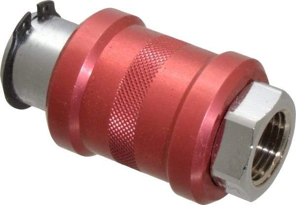 Legris - 1/2" Pipe, FNPT x FNPT, Nickel Plated Brass Standard Slide Valve - 230 Max psi, Anodized Aluminum Sleeve - Industrial Tool & Supply