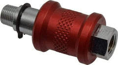 Legris - 1/8" Pipe, MNPT x FNPT, Nickel Plated Brass Standard Slide Valve - 230 Max psi, Anodized Aluminum Sleeve - Industrial Tool & Supply