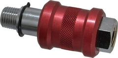 Legris - 1/4" Pipe, MNPT x FNPT, Nickel Plated Brass Standard Slide Valve - 230 Max psi, Anodized Aluminum Sleeve - Industrial Tool & Supply