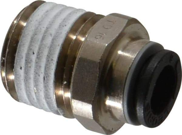 Legris - 6mm Outside Diam, 1/4 NPT, Nickel Plated Brass Push-to-Connect Tube Male Connector - 290 Max psi, Tube to Male NPT Connection, Buna Nitrile O-Ring - Industrial Tool & Supply