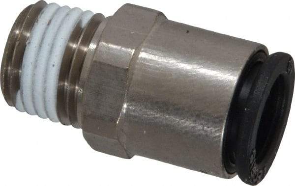 Legris - 10mm Outside Diam, 1/4 NPT, Nickel Plated Brass Push-to-Connect Tube Male Connector - 290 Max psi, Tube to Male NPT Connection, Buna Nitrile O-Ring - Industrial Tool & Supply