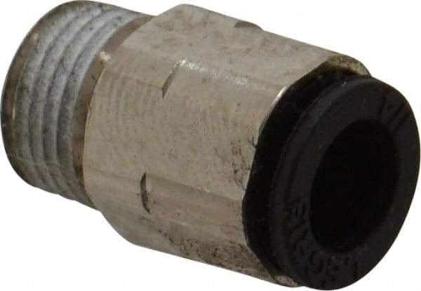 Legris - 1/4" Outside Diam, 1/8 BSPT, Nickel Plated Brass Push-to-Connect Tube Male Connector - 290 Max psi, Tube to Male BSPT Connection, Buna Nitrile O-Ring - Industrial Tool & Supply