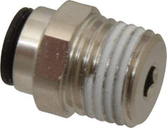 Legris - 1/4" Outside Diam, 1/4 BSPT, Nickel Plated Brass Push-to-Connect Tube Male Connector - 290 Max psi, Tube to Male BSPT Connection, Buna Nitrile O-Ring - Industrial Tool & Supply