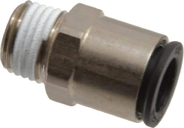 Legris - 3/8" Outside Diam, 1/4 BSPT, Nickel Plated Brass Push-to-Connect Tube Male Connector - 290 Max psi, Tube to Male BSPT Connection, Buna Nitrile O-Ring - Industrial Tool & Supply