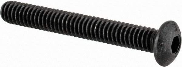 Value Collection - #5-40 UNC Hex Socket Drive, Button Screw - Alloy Steel, Black Oxide Finish, Fully Threaded, 1" Length Under Head - Industrial Tool & Supply