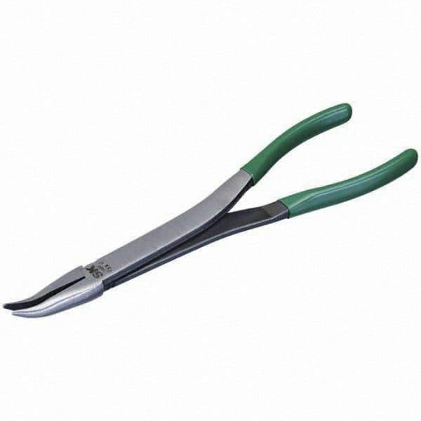 SK - Bent Nose Pliers - 11" W/CUSHION GRIP XLONG NEEDLE NOSE PLIER - Industrial Tool & Supply