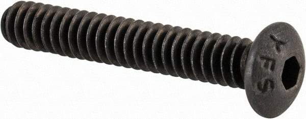 Value Collection - #6-32 UNC Hex Socket Drive, Button Screw - Alloy Steel, Black Oxide Finish, Fully Threaded, 7/8" Length Under Head - Industrial Tool & Supply