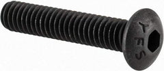 Value Collection - #8-32 UNC Hex Socket Drive, Button Screw - Alloy Steel, Black Oxide Finish, Fully Threaded, 7/8" Length Under Head - Industrial Tool & Supply
