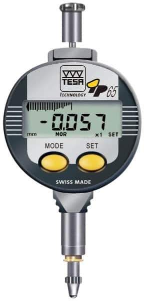 TESA Brown & Sharpe - 0 to 5mm Range, 0.00005 & 0.0005" Graduation, Electronic Drop Indicator - Accurate to 4µ, English & Metric System, LCD Display - Industrial Tool & Supply