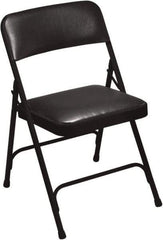 NPS - 18-3/4" Wide x 20-1/4" Deep x 29-1/2" High, Vinyl Folding Chair with Vinyl Padded Seat - Caviar Black - Industrial Tool & Supply