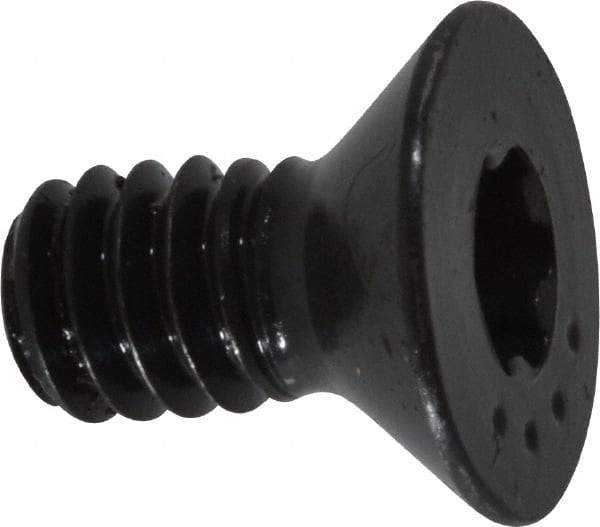 Camcar - 1/4-20 UNC Torx Plus Drive, 82° Flat Screw - Alloy Steel, Black Oxide Finish, Fully Threaded, 1/2" OAL - Industrial Tool & Supply