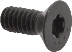 Camcar - 1/4-20 UNC Torx Plus Drive, 82° Flat Screw - Alloy Steel, Black Oxide Finish, Fully Threaded, 5/8" OAL - Industrial Tool & Supply