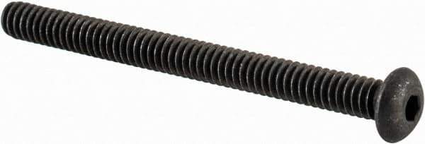 Value Collection - #2-56 UNC Hex Socket Drive, Button Screw - Alloy Steel, Black Oxide Finish, Fully Threaded, 1" Length Under Head - Industrial Tool & Supply