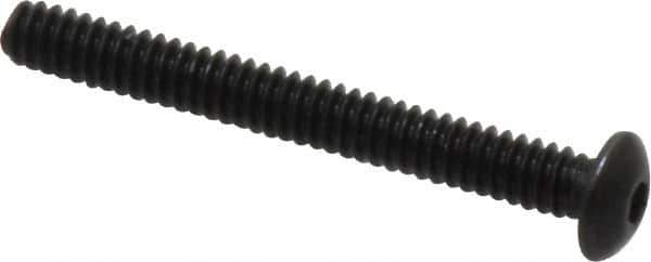 Value Collection - #4-40 UNC Hex Socket Drive, Button Screw - Alloy Steel, Black Oxide Finish, Fully Threaded, 1" Length Under Head - Industrial Tool & Supply
