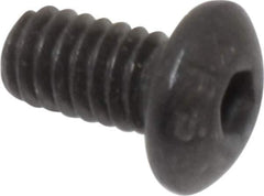 Value Collection - #8-32 UNC Hex Socket Drive, Button Screw - Alloy Steel, Black Oxide Finish, Fully Threaded, 5/16" Length Under Head - Industrial Tool & Supply