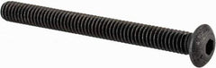 Value Collection - #8-32 UNC Hex Socket Drive, Button Screw - Alloy Steel, Black Oxide Finish, Fully Threaded, 1-3/4" Length Under Head - Industrial Tool & Supply