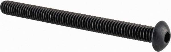 Value Collection - #8-32 UNC Hex Socket Drive, Button Screw - Alloy Steel, Black Oxide Finish, Fully Threaded, 2" Length Under Head - Industrial Tool & Supply