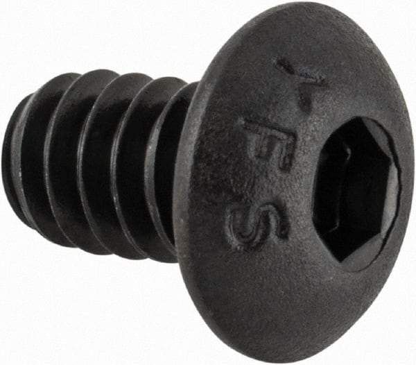 Value Collection - #10-24 UNC Hex Socket Drive, Button Screw - Alloy Steel, Black Oxide Finish, Fully Threaded, 5/16" Length Under Head - Industrial Tool & Supply