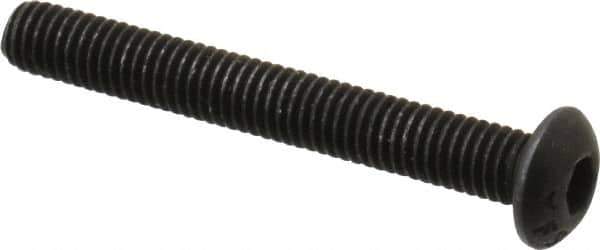 Value Collection - #10-32 UNF Hex Socket Drive, Button Screw - Alloy Steel, Black Oxide Finish, Fully Threaded, 1-1/2" Length Under Head - Industrial Tool & Supply
