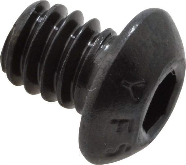 Value Collection - 1/4-20 UNC Hex Socket Drive, Button Screw - Alloy Steel, Black Oxide Finish, Fully Threaded, 5/16" Length Under Head - Industrial Tool & Supply
