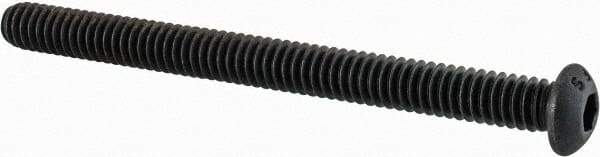 Value Collection - 1/4-20 UNC Hex Socket Drive, Button Screw - Alloy Steel, Black Oxide Finish, Fully Threaded, 3" Length Under Head - Industrial Tool & Supply
