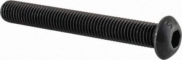Value Collection - 1/4-28 UNF Hex Socket Drive, Button Screw - Alloy Steel, Black Oxide Finish, Fully Threaded, 2" Length Under Head - Industrial Tool & Supply