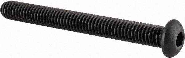 Value Collection - 5/16-18 UNC Hex Socket Drive, Button Screw - Alloy Steel, Black Oxide Finish, Fully Threaded, 3" Length Under Head - Industrial Tool & Supply