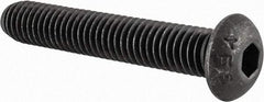 Value Collection - 3/8-16 UNC Hex Socket Drive, Button Screw - Alloy Steel, Black Oxide Finish, Fully Threaded, 2-1/4" Length Under Head - Industrial Tool & Supply