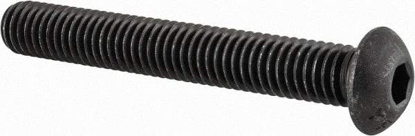 Value Collection - 3/8-16 UNC Hex Socket Drive, Button Screw - Alloy Steel, Black Oxide Finish, Fully Threaded, 2-3/4" Length Under Head - Industrial Tool & Supply