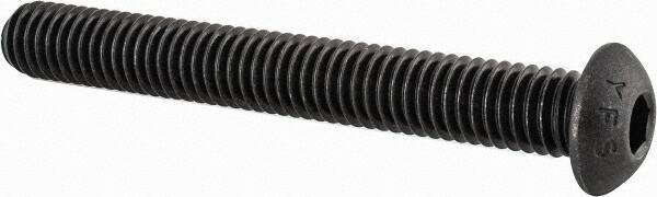 Value Collection - 3/8-16 UNC Hex Socket Drive, Button Screw - Alloy Steel, Black Oxide Finish, Fully Threaded, 3" Length Under Head - Industrial Tool & Supply