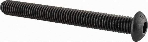 Value Collection - 3/8-16 UNC Hex Socket Drive, Button Screw - Alloy Steel, Black Oxide Finish, Fully Threaded, 3-1/2" Length Under Head - Industrial Tool & Supply