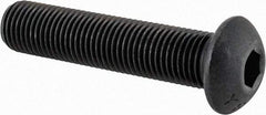 Value Collection - 3/8-24 UNF Hex Socket Drive, Button Screw - Alloy Steel, Black Oxide Finish, Fully Threaded, 1-3/4" Length Under Head - Industrial Tool & Supply