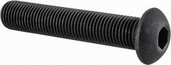 Value Collection - 3/8-24 UNF Hex Socket Drive, Button Screw - Alloy Steel, Black Oxide Finish, Fully Threaded, 2" Length Under Head - Industrial Tool & Supply