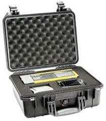 Pelican Products, Inc. - 13" Wide x 13" Deep x 6-53/64" High, Clamshell Hard Case - Black, Plastic - Industrial Tool & Supply