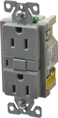 Cooper Wiring Devices - 1 Phase, 5-15R NEMA, 125 VAC, 15 Amp, Self Grounding, GFCI Receptacle - 2 Pole, Back and Side Wiring, Tamper Resistant, Specification Grade - Industrial Tool & Supply