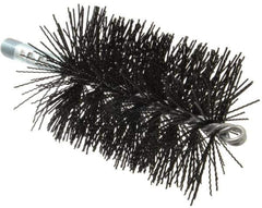 Schaefer Brush - 5" Brush Length, 3-1/2" Diam, Nylon Single Stem, Single Spiral Tube Brush - 7-1/4" Long, Nylon, 1/4" NPSM Male Connection - Industrial Tool & Supply