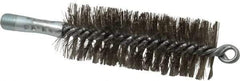 Schaefer Brush - 4-1/2" Brush Length, 1-3/4" Diam, Double Stem, Double Spiral Tube Brush - 7-1/4" Long, Stainless Steel, 1/4" NPSM Male Connection - Industrial Tool & Supply