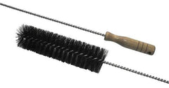 Schaefer Brush - 2-1/8" Diam, 7" Bristle Length, Boiler & Furnace Fiber Brush - Standard Wood Handle, 48" OAL - Industrial Tool & Supply