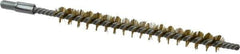 Schaefer Brush - 3" Brush Length, 5/16" Diam, Double Stem, Single Spiral Tube Brush - 4-1/2" Long, Brass, 8-32 Male Connection - Industrial Tool & Supply