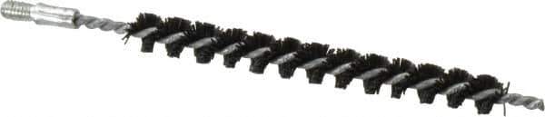 Schaefer Brush - 3" Brush Length, 5/16" Diam, Nylon Single Stem, Single Spiral Condenser Tube Brush - 4-1/2" Long, Nylon, 8-32 Male Connection - Industrial Tool & Supply