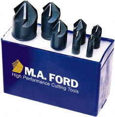 M.A. Ford - 7 Piece, 1/4 to 1" Head Diam, 120° Included Angle, Single End Countersink Set - Industrial Tool & Supply