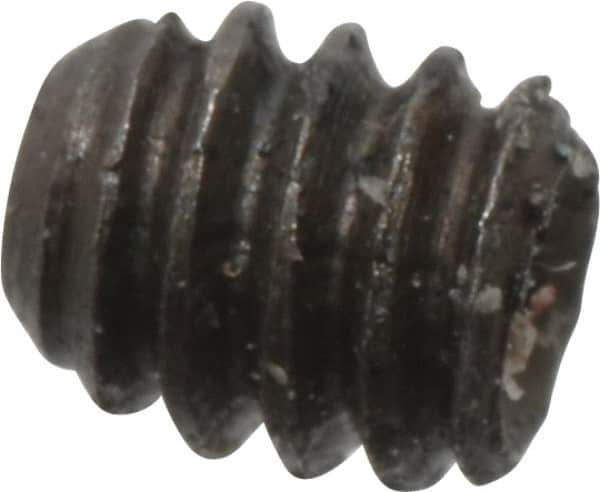 Made in USA - #2-56 UNC, 3/32" Length Under Head, Cup Point Set Screw - Grade 8 Alloy Steel, 0.035" Key - Industrial Tool & Supply