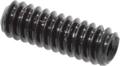 Made in USA - #2-56 UNC, 1/4" Length Under Head, Cup Point Set Screw - Grade 8 Alloy Steel, 0.035" Key - Industrial Tool & Supply