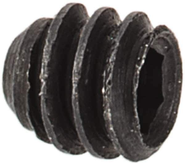 Made in USA - #3-48 UNC, 3/32" Length Under Head, Cup Point Set Screw - Grade 8 Alloy Steel, 0.05" Key - Industrial Tool & Supply