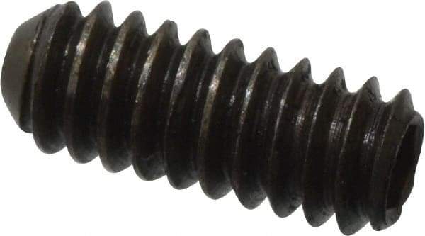 Made in USA - #3-48 UNC, 1/4" Length Under Head, Cup Point Set Screw - Grade 8 Alloy Steel, 0.05" Key - Industrial Tool & Supply
