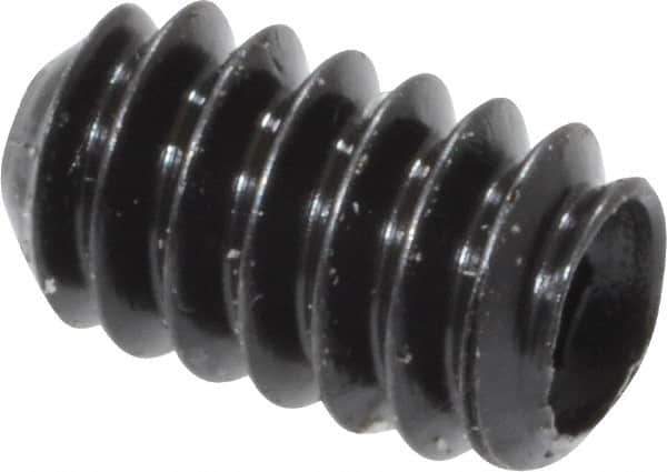 Made in USA - #4-40 UNC, 3/16" Length Under Head, Cup Point Set Screw - Grade 8 Alloy Steel, 0.05" Key - Industrial Tool & Supply