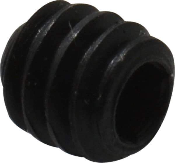 Made in USA - #5-40 UNC, 1/8" Length Under Head, Cup Point Set Screw - Grade 8 Alloy Steel, 1/16" Key - Industrial Tool & Supply