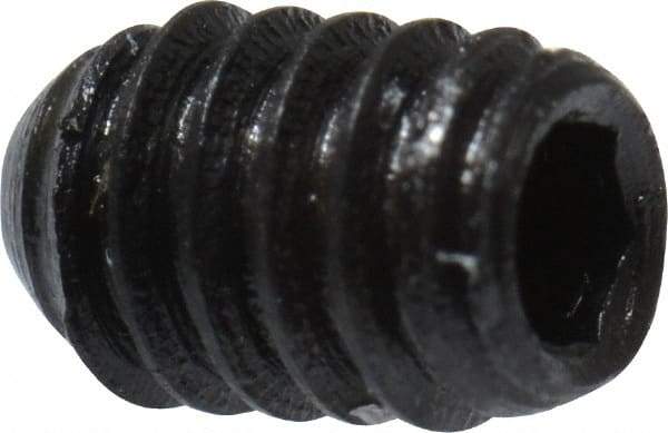 Made in USA - #5-40 UNC, 3/16" Length Under Head, Cup Point Set Screw - Grade 8 Alloy Steel, 1/16" Key - Industrial Tool & Supply